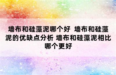 墙布和硅藻泥哪个好  墙布和硅藻泥的优缺点分析 墙布和硅藻泥相比哪个更好